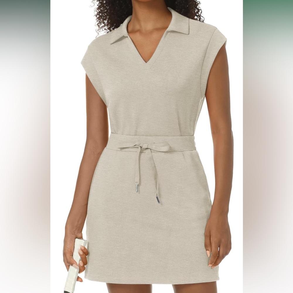 NWT Beige V-Neck Two piece tennis outfit